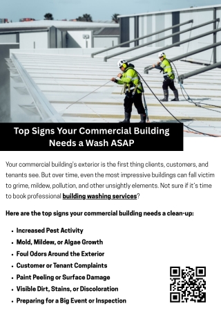 Top Signs Your Commercial Building Needs a Wash ASAP