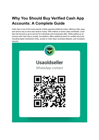 Why You Should Buy Verified Cash App Accounts_ A Complete Guide