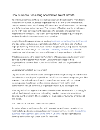 How Business Consulting Accelerates Talent Growth