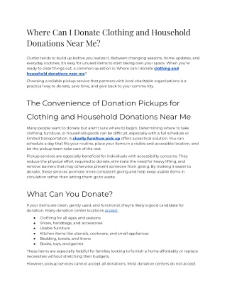 Where Can I Donate Clothing and Household Donations Near Me_