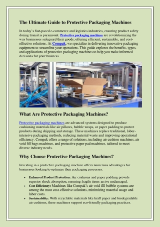 Protective Packaging Machine