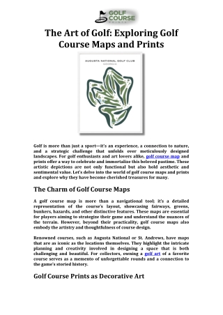 The Art of Golf Exploring Golf Course Maps and Prints