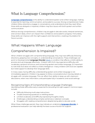 What Is Language Comprehension_