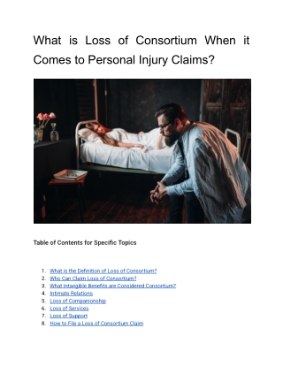 What is Loss of Consortium When it Comes to Personal Injury Claims?