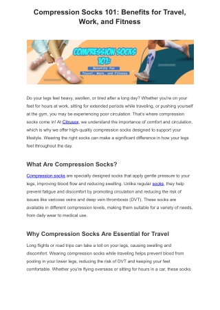Compression Socks 101: Benefits for Travel, Work, and Fitness
