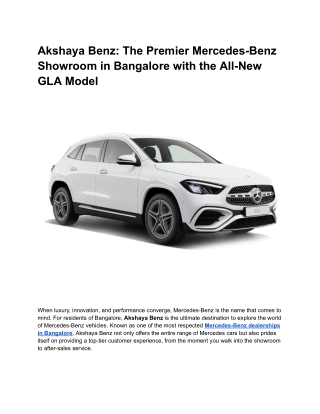 Akshaya Benz_ The Premier Mercedes-Benz Showroom in Bangalore with the All-New GLA Model (1) (1)
