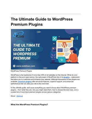 The Ultimate Guide to WordPress Premium Plugins