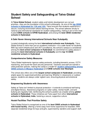 Student Safety and Safeguarding at Tatva Global School (1)
