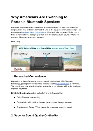 Why Americans Are Switching to Portable Bluetooth Speakers