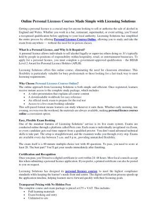 Online Personal Licenses Courses Made Simple with Licensing Solutions
