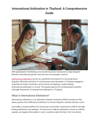 international arbitration in thailand