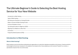 The Ultimate Beginner’s Guide to Selecting the Best Hosting