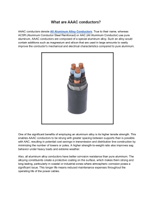 What are AAAC conductors - Dynamic Cables