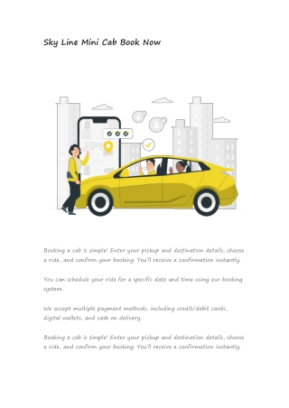 sky line mini cab book now