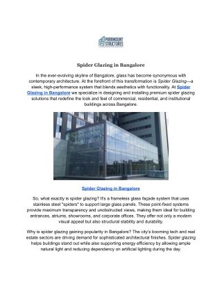 Spider Glazing in Bangalore