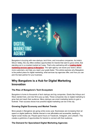 Leading digital marketing services agency in bangalore