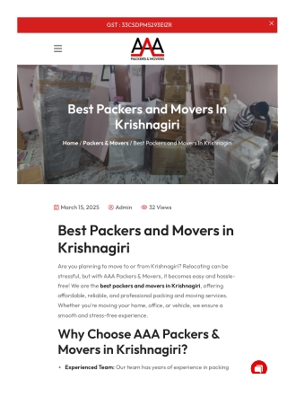 Packers and movers in Krishnagiri