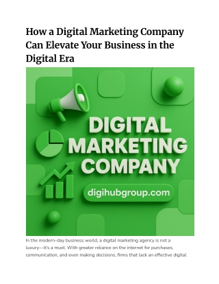 How a Digital Marketing Company Can Elevate Your Business in the Digital Era