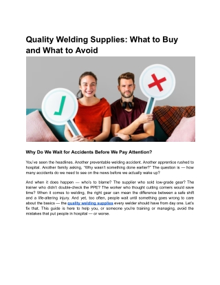 Quality Welding Supplies_  What to Buy and What to Avoid