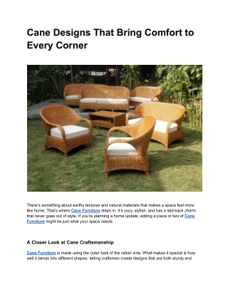 Keep Things Light and Airy with Cane Furniture
