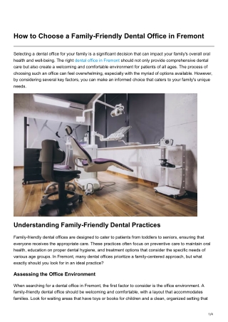 How to Choose a Family-Friendly Dental Office in Fremont