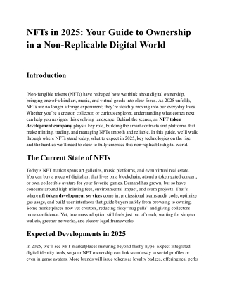 NFTs in 2025: Your Guide to Ownership in a Non-Replicable Digital World