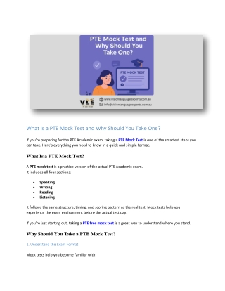 What Is a PTE Mock Test and Why Should You Take One