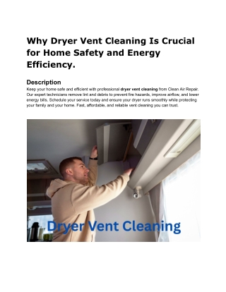 why dryer vent cleaning is crucial for home