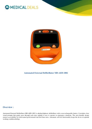 automated external defibrillator md aed 1002