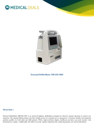 external defibrillator md ed 1003