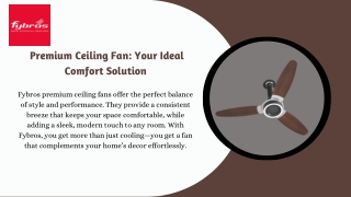 Premium Ceiling Fan Your Ideal Comfort Solution