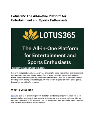 Lotus365_ The All-in-One Platform for Entertainment and Sports Enthusiasts