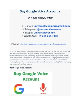 Buy Google Voice Accounts