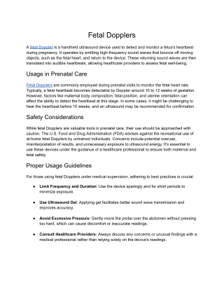 Fetal Dopplers