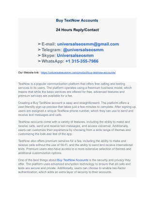 _Buy TextNow Accounts