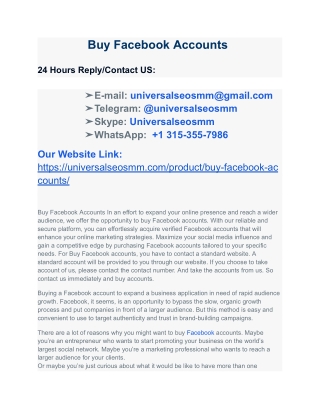 Buy Facebook Accounts