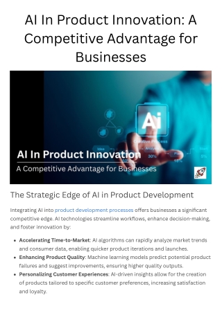 AI In Product Innovation: A Competitive Advantage for Businesses