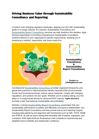 driving business value through sustainability