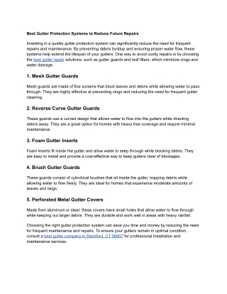 Best Gutter Protection Systems to Reduce Future Repairs