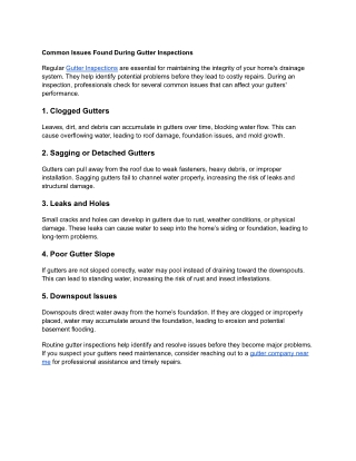 Common Issues Found During Gutter Inspections