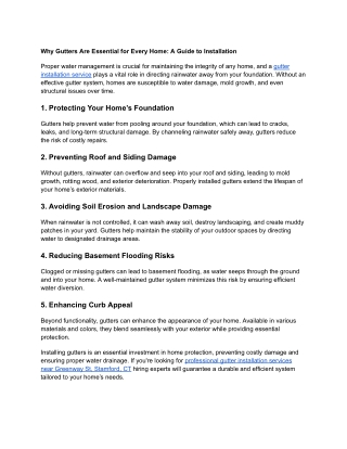 Why Gutters Are Essential for Every Home_ A Guide to Installation