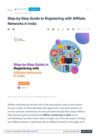 Step-by-Step Guide to Registering with Affiliate Networks in India