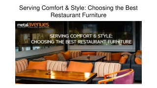 Serving Comfort & Style_ Choosing the Best Restaurant Furniture