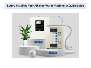 before installing your alkaline water machine a quick guide