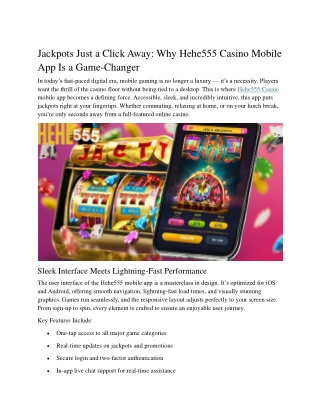 jackpots just a click away why hehe555 casino