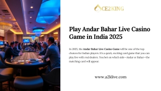 Play Andar Bahar Live Casino Game in India 2025