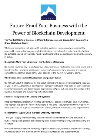 Future-Proof Your Business with the Power of Blockchain Development