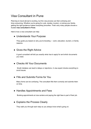 Quick Visa Services in Pune