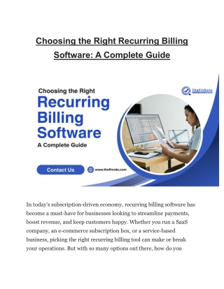 Choosing the Right Recurring Billing Software: A Complete Guide