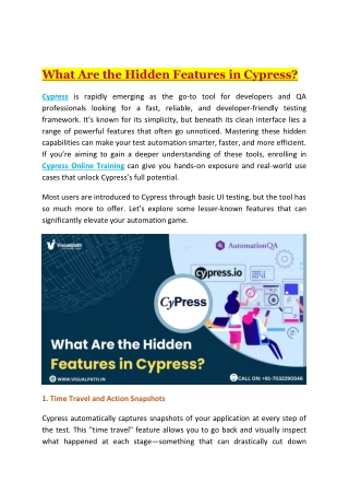 Cypress Training in Hyderabad - Cypress Training